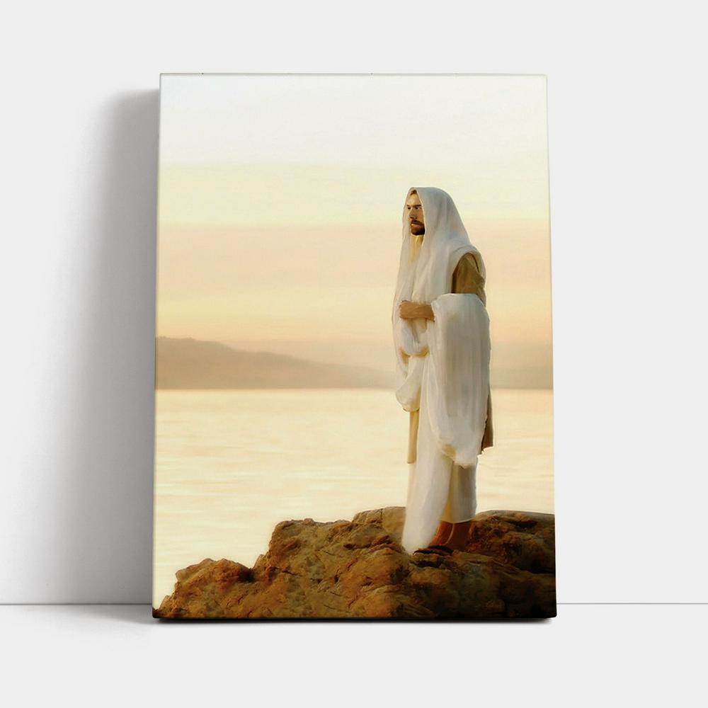 Jesus On Mountain Canvas Wall Art - Jesus Pictures - Christian Wall Decor - Jesus Canvas Art