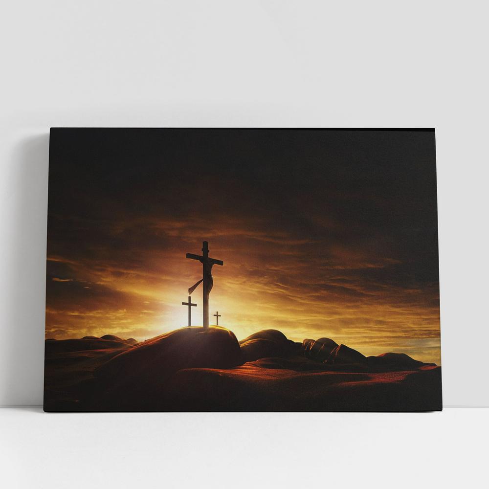 Jesus On The Cross Canvas Pictures, Faith Art, Christian Gifts Canvas Wall Art Decor