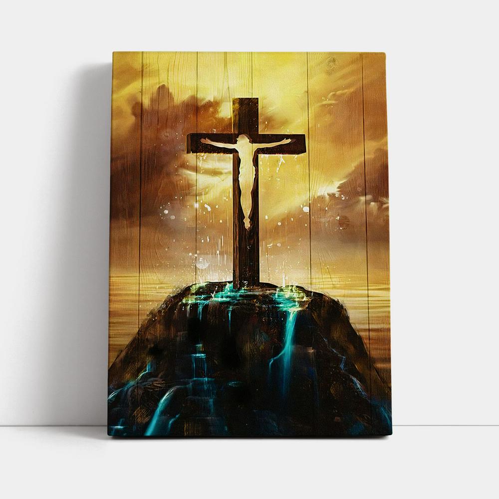 Jesus On The Cross Canvas Wall Art - Jesus Canvas Pictures - Christian Canvas Wall Art