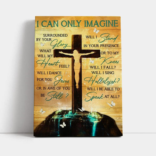 Jesus On The Cross Halo Background I Can Only Imagine Canvas Poster