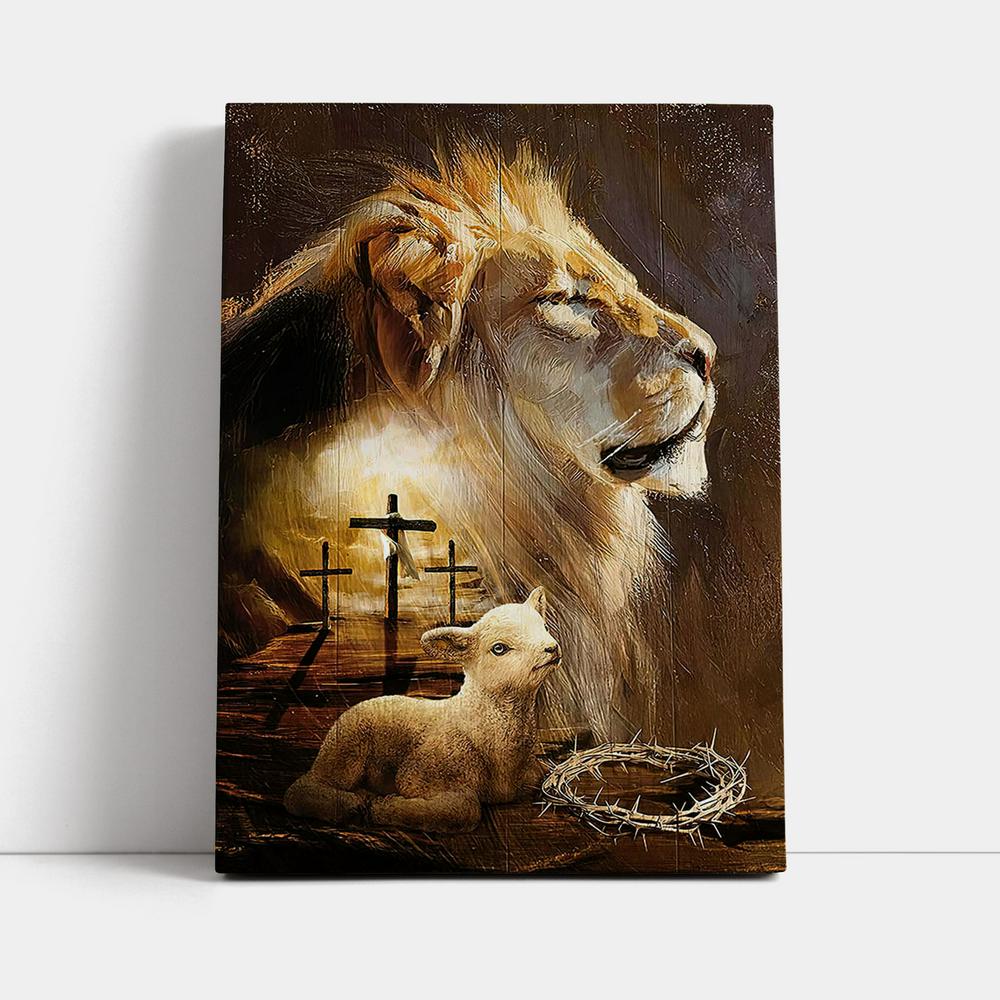 Jesus On The Cross Lamb Lionofjudah Canvas - Christian Wall Art - Religious Home Decor