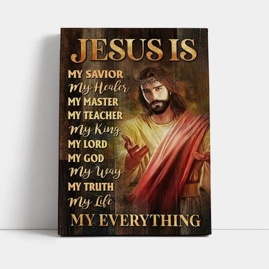 Jesus Painting, Crown Of Thorn, Jesus Is My Savior, My Healer Canvas Poster