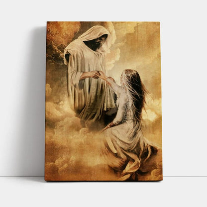 Jesus Painting, Jesus And Girl, Holding Hand Canvas Poster