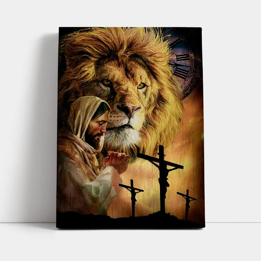 Jesus Painting, Pray For Healing, Lion, Jesus On The Cross Canvas Poster