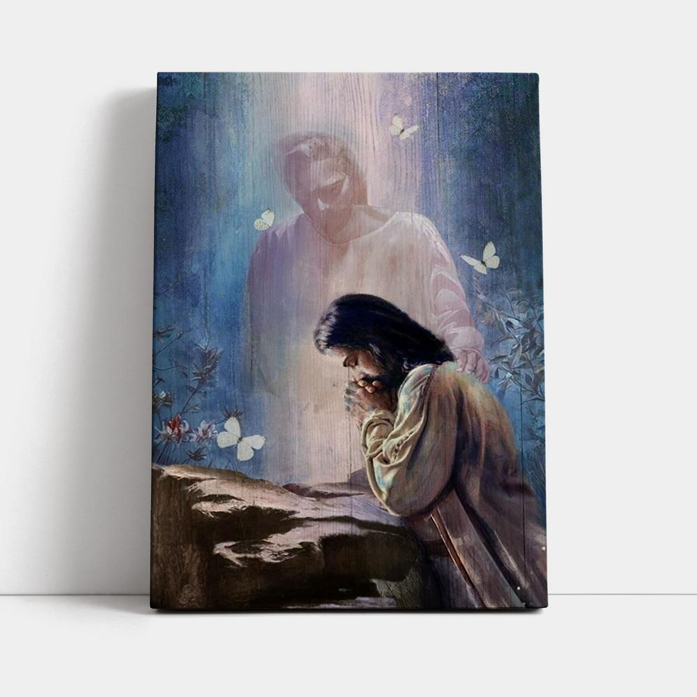 Jesus Painting Praying With God Canvas Poster