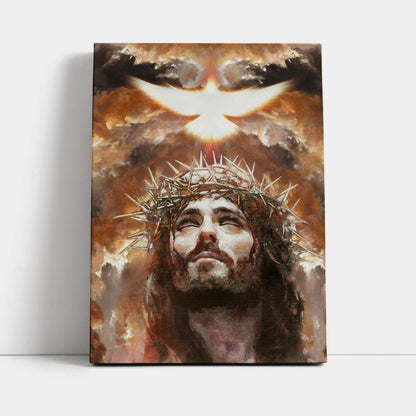 Jesus Painting, The Dove Of Peace, Heaven's Light, The Beautiful Sky Canvas Poster