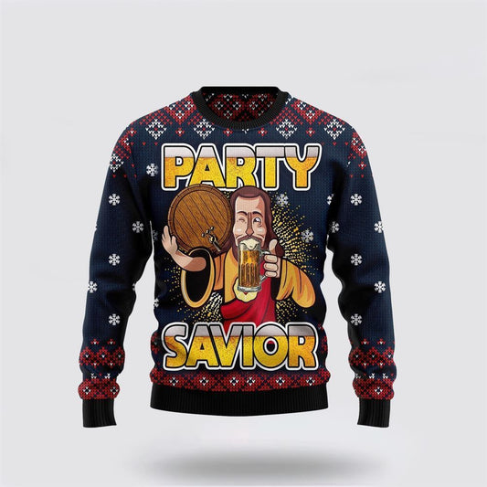 Jesus Party Savior Ugly Christmas Sweater, Sweater For Christian
