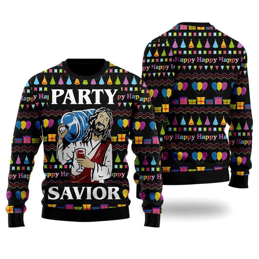 Jesus Party Ugly Christmas Sweater For Men & Women Adult, Sweater For Christian