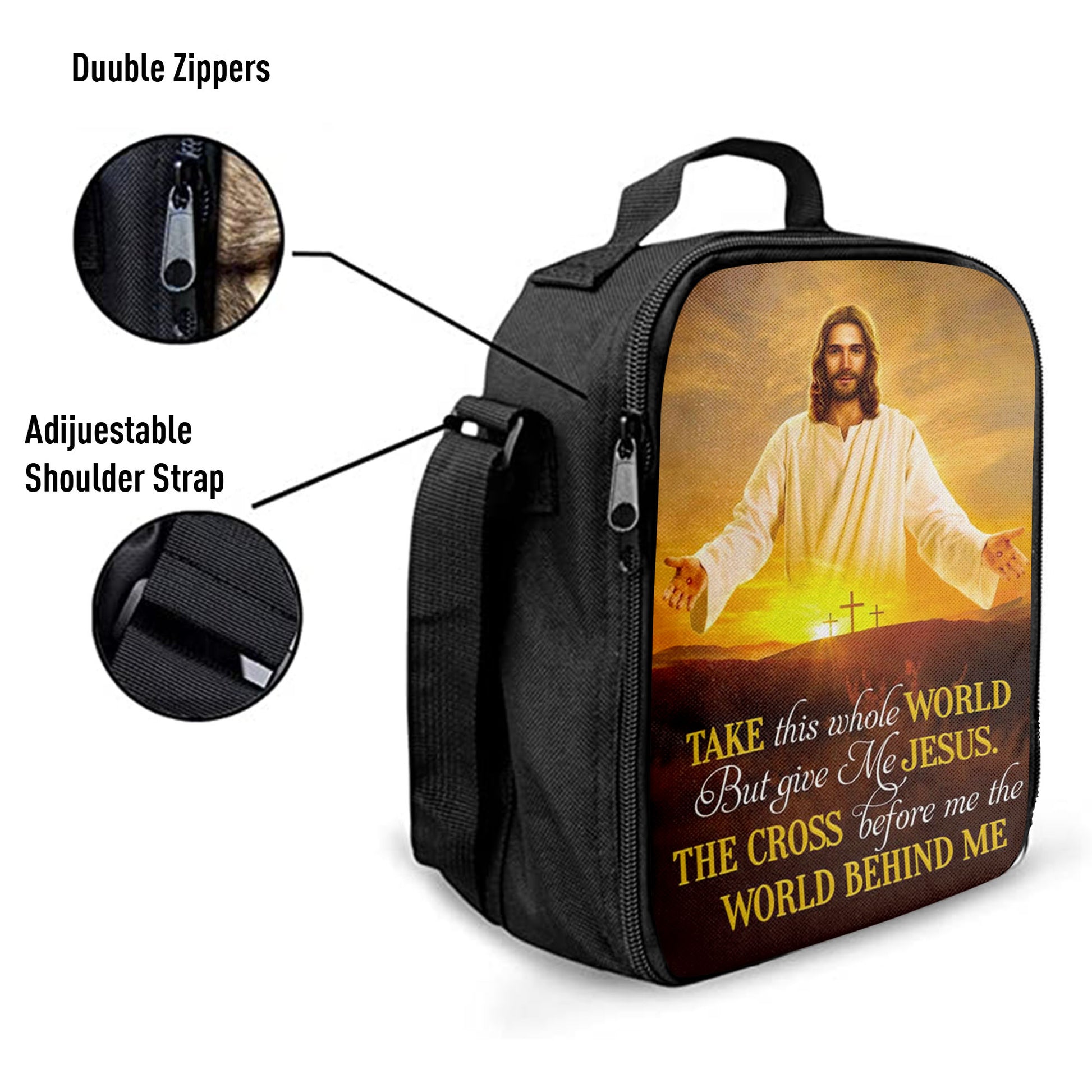 Jesus Photo, Take This Whole World But Give Me Jesus Lunchbag, Bible Verse Lunch Bag, Scripture Lunch Bag