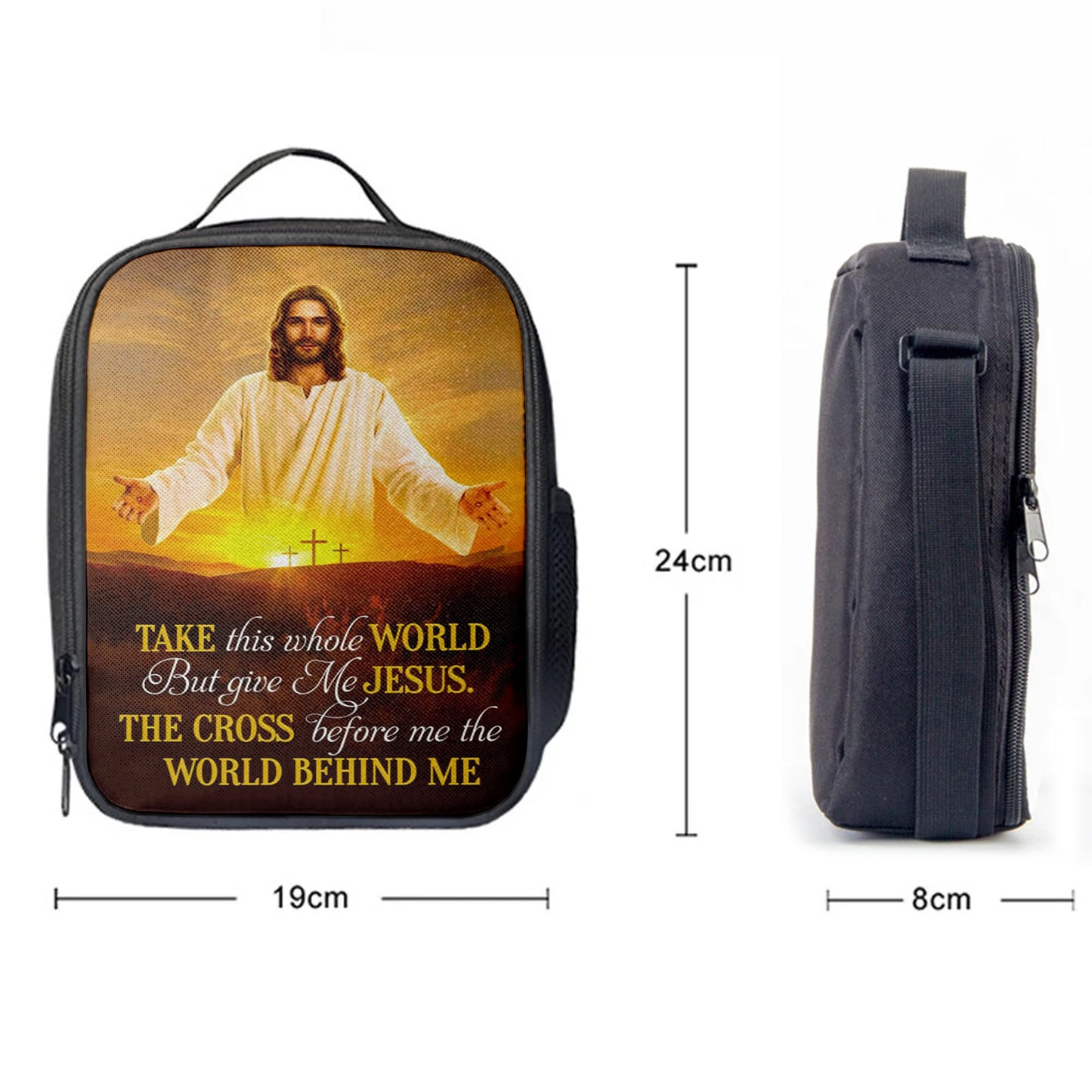 Jesus Photo, Take This Whole World But Give Me Jesus Lunchbag, Bible Verse Lunch Bag, Scripture Lunch Bag