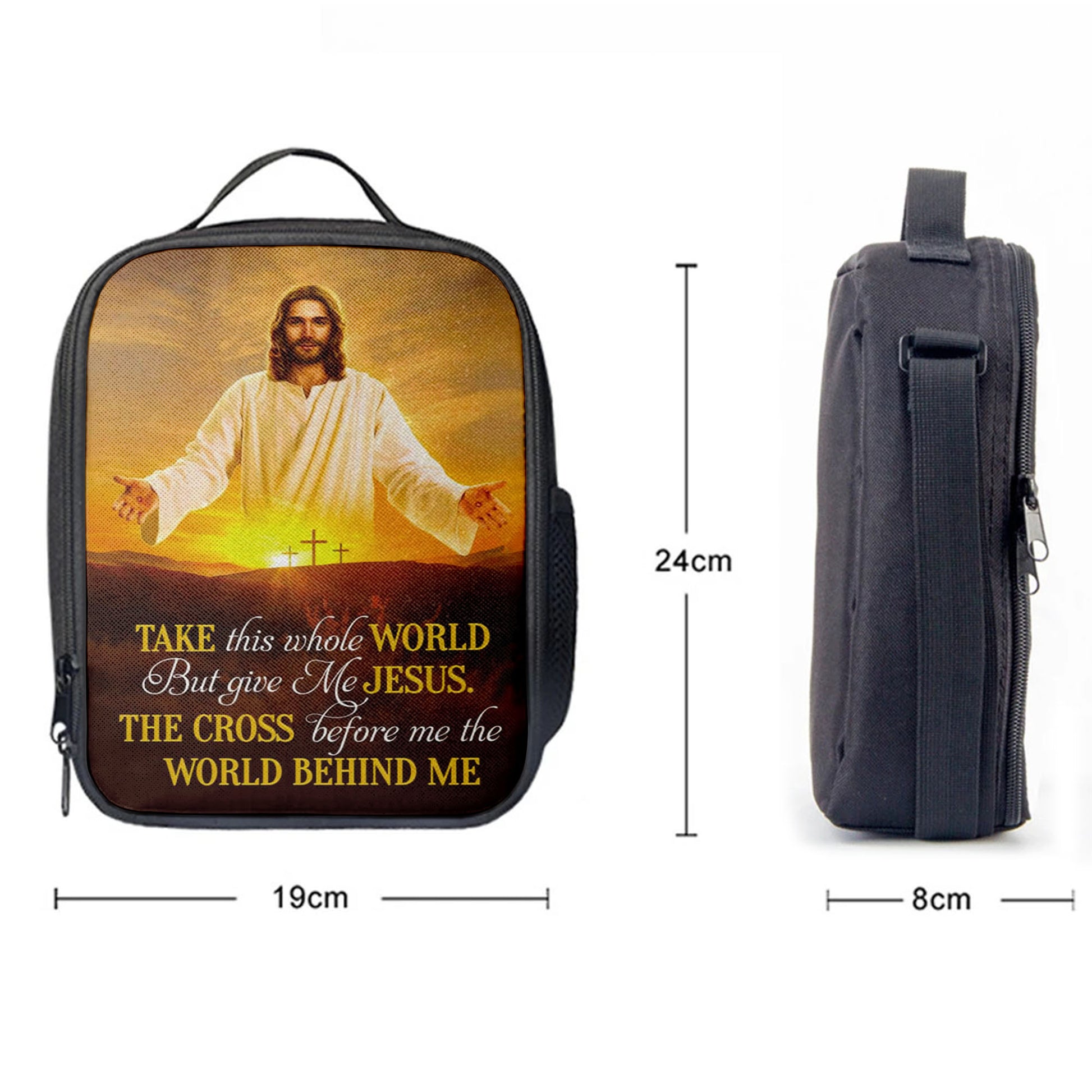 Jesus Photo, Take This Whole World But Give Me Jesus Lunchbag, Bible Verse Lunch Bag, Scripture Lunch Bag