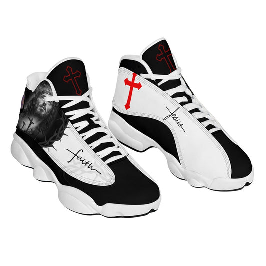 Jesus Portrait Art And Faith Basketball Shoes Keep Faith, Jesus Christ Shoes