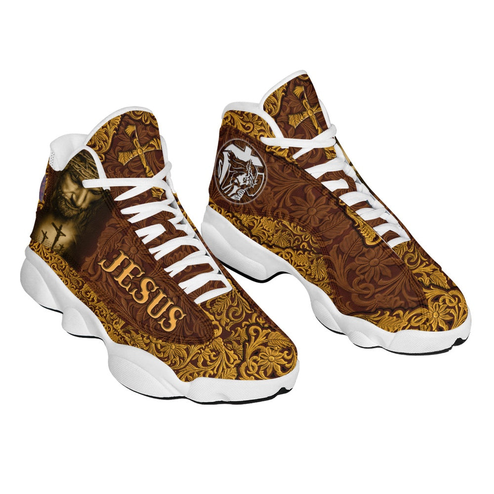 Jesus Portrait Art Basketball Shoes, Jesus Christ Shoes