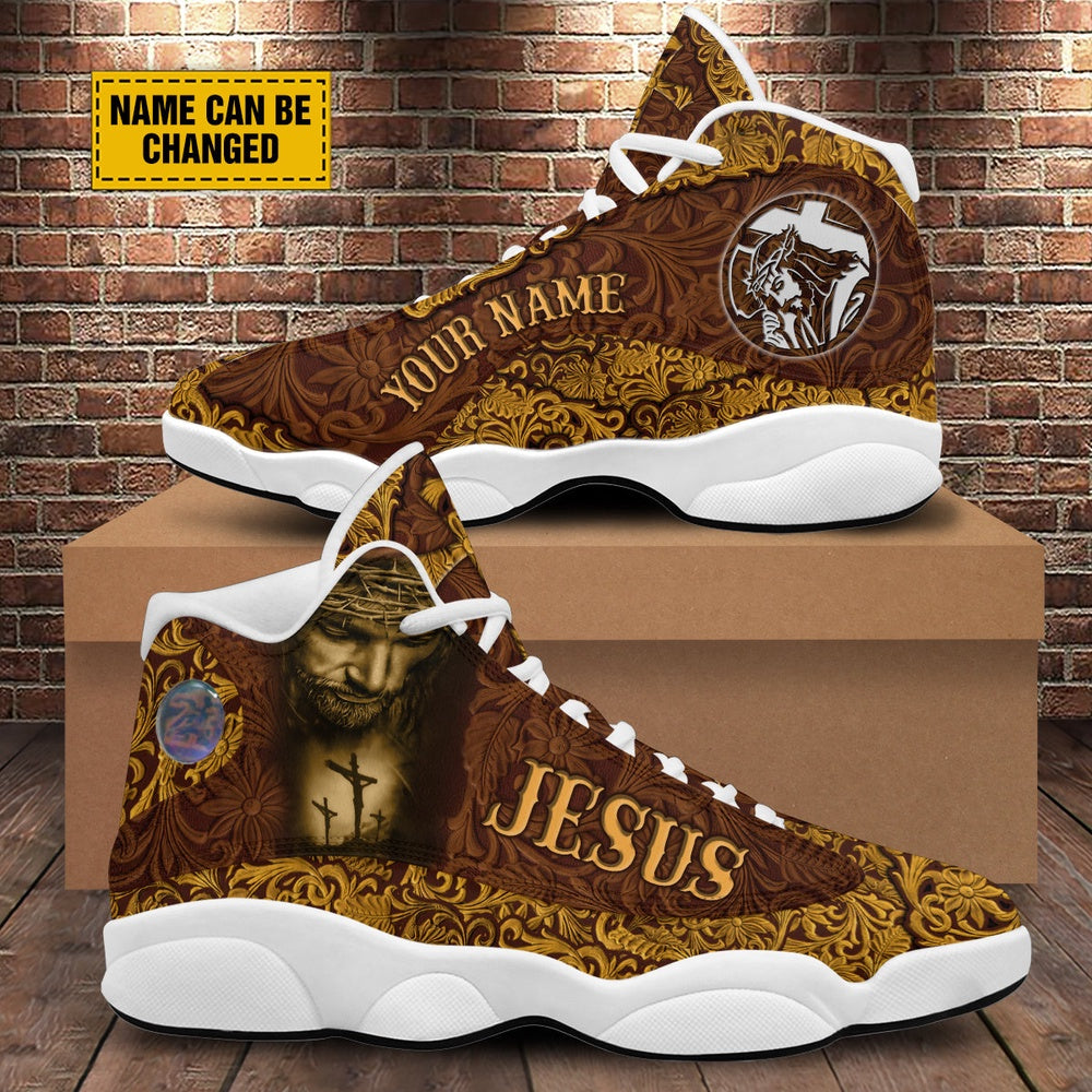 Jesus Portrait Art Basketball Shoes, Jesus Christ Shoes