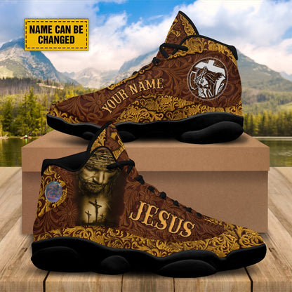 Jesus Portrait Art Basketball Shoes, Jesus Christ Shoes