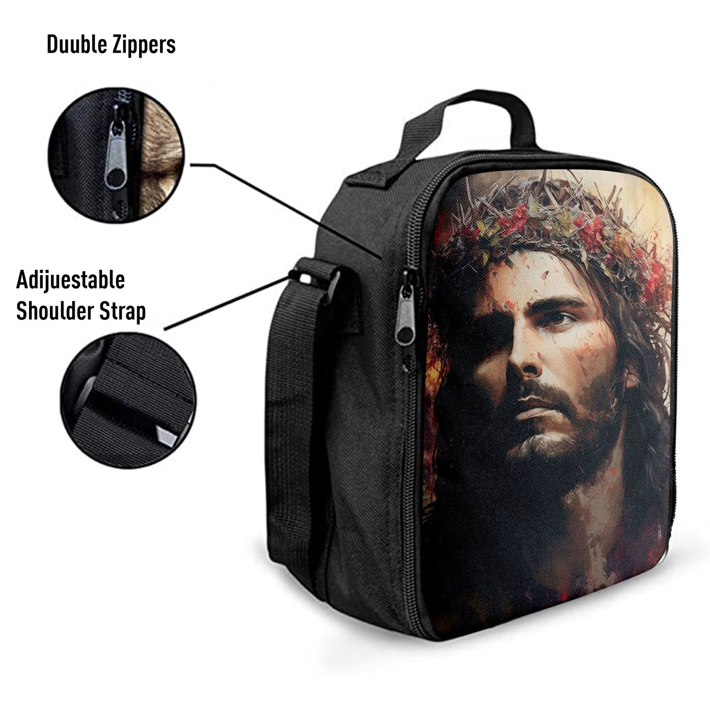 Jesus Portrait Lunchbag, Jesus Lunch Bag, Christian Lunch Bags For Adults