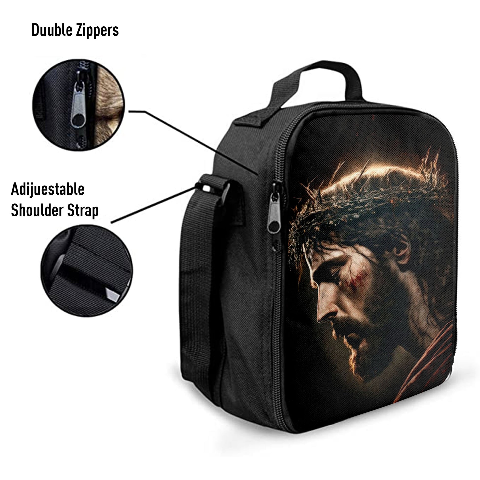 Jesus Portrait Lunchbag, Jesus Lunch Bag, Christian Lunchbag