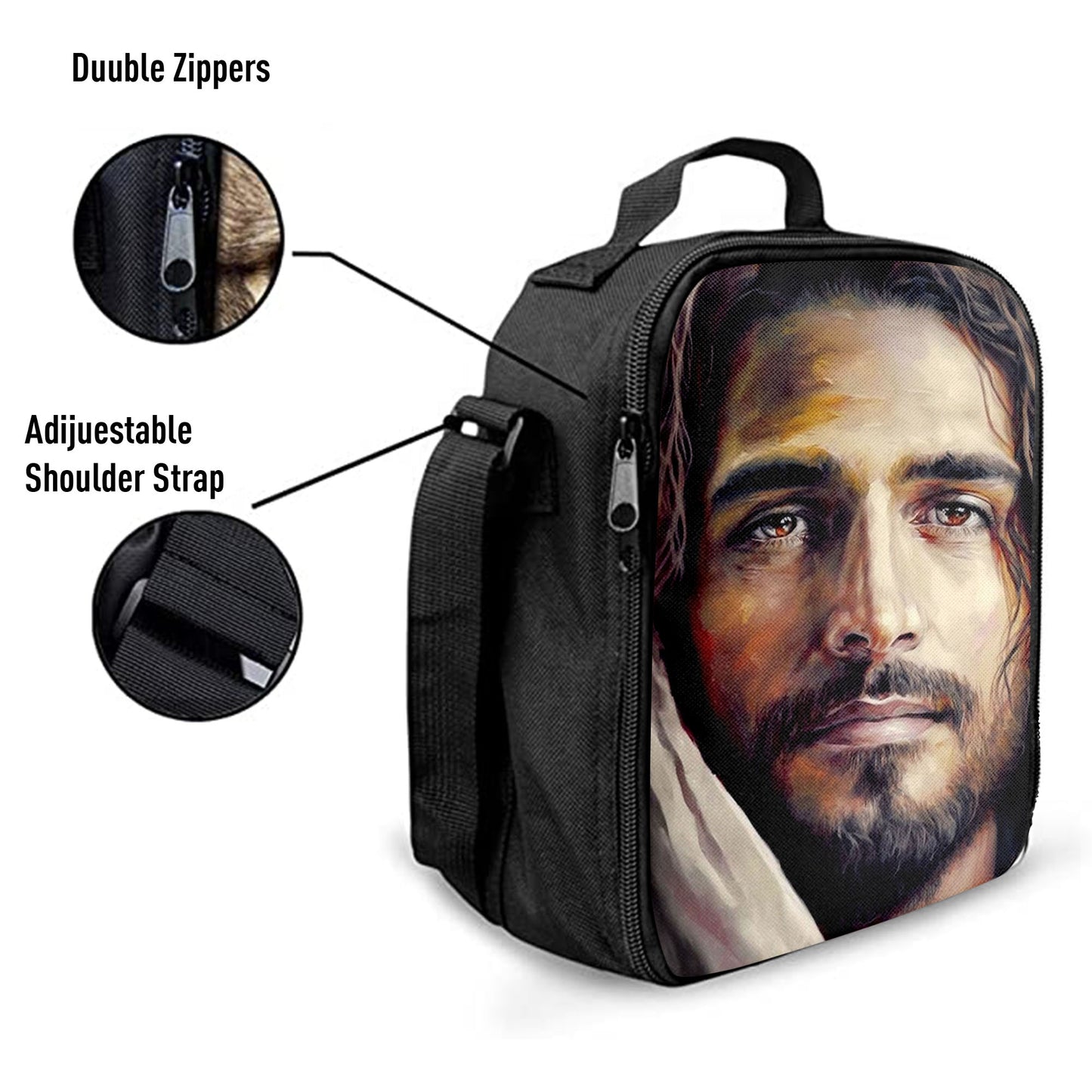 Jesus Portrait Lunchbags, Jesus Lunch Bag, Christian Lunch Bag