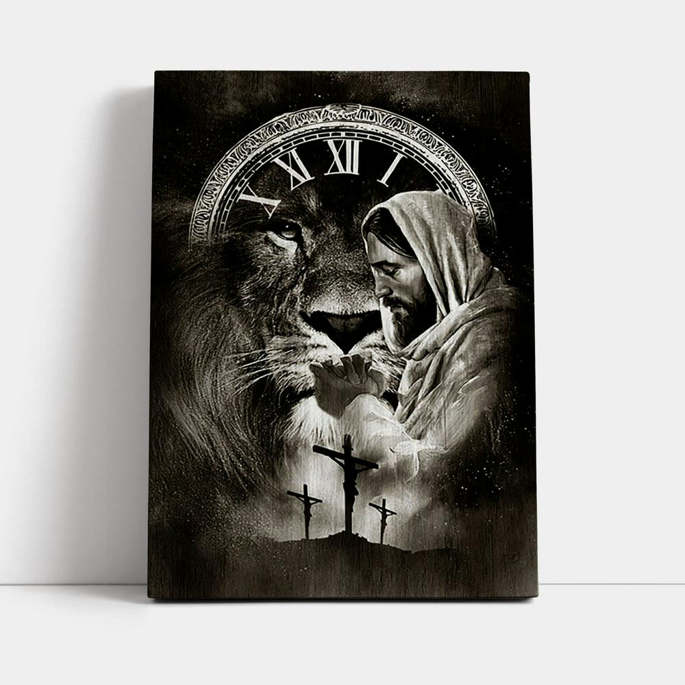 Jesus Pray For Healing Lion Of Judah Canvas Wall Art - Bible Verse Canvas Art - Inspirational Art - Christian Home Decor