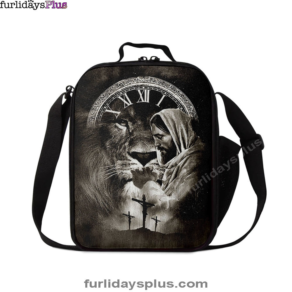 Jesus Pray For Healing Lion Of Judah Lunchbag, Bible Verse Lunch Bag, Inspirational Art, Christian Lunchbag