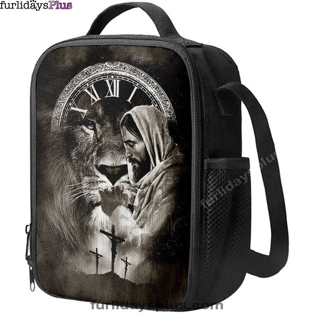 Jesus Pray For Healing Lion Of Judah Lunchbag, Bible Verse Lunch Bag, Inspirational Art, Christian Lunchbag