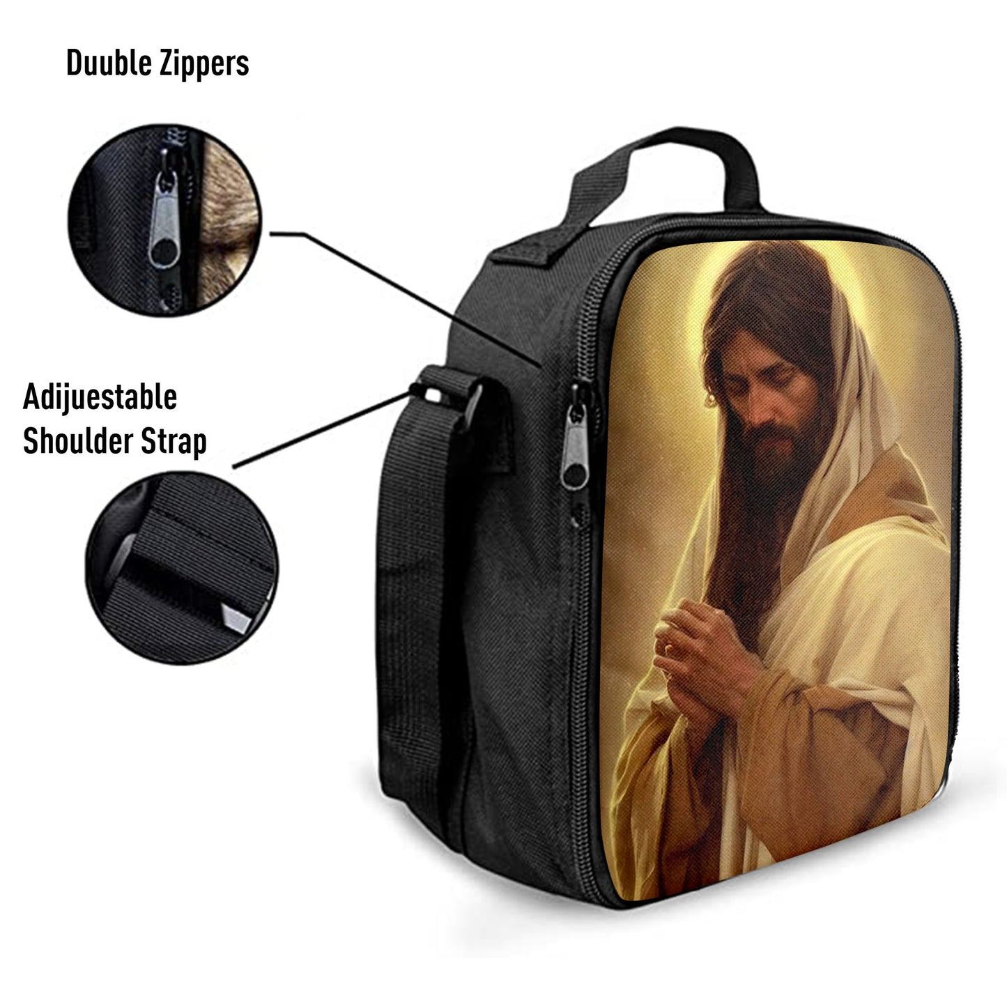Jesus Pray Lunch Bag, Christian Lunchbag, Jesus Lunch Bag