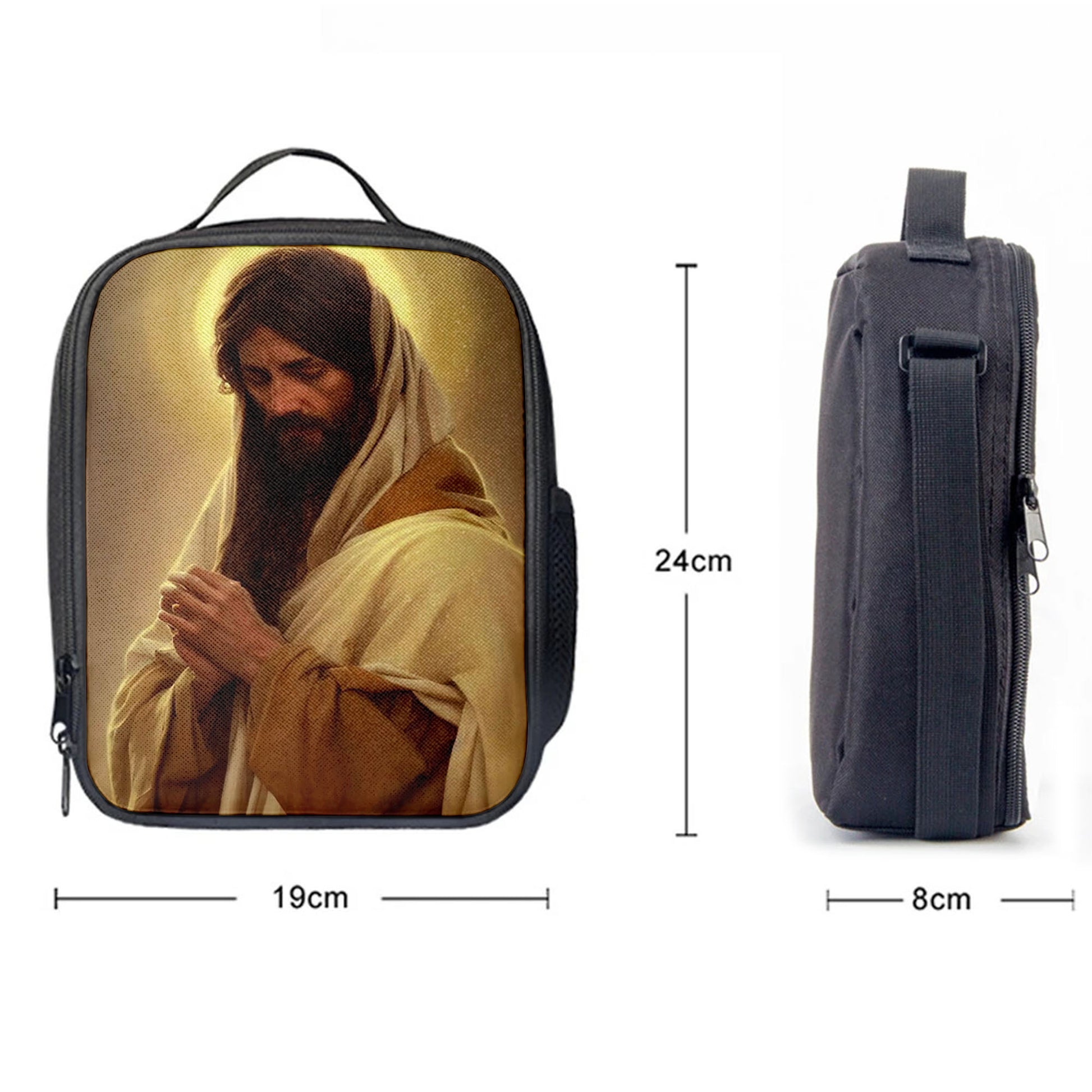 Jesus Pray Lunch Bag, Christian Lunchbag, Jesus Lunch Bag