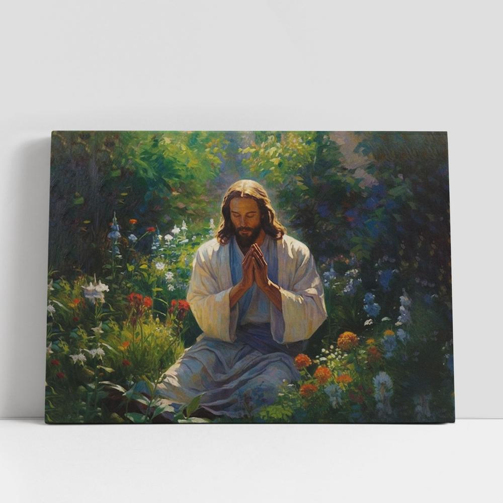 Jesus Praying In The Garden Canvas Prints, Jesus Christ Picture, Jesus Canvas Art