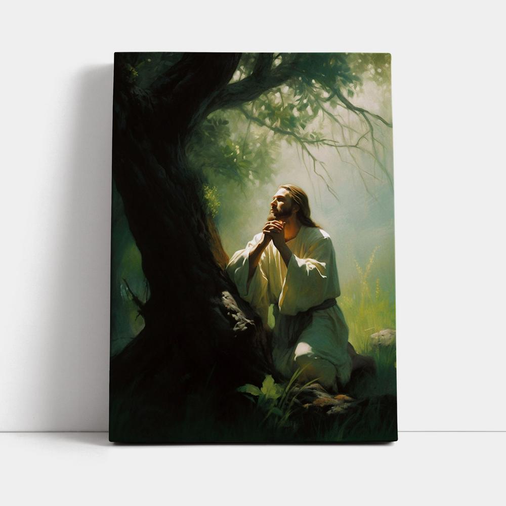 Jesus Praying In The Garden Painting Canvas Prints - Jesus Canvas Art - Jesus Wall Art Home Decor