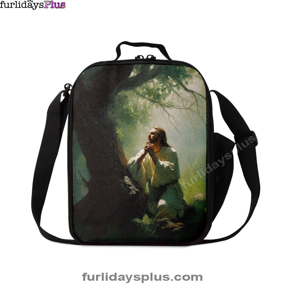 Jesus Praying In The Garden Painting Lunchbag, Jesus Lunch Bag, Christian Lunch Bag