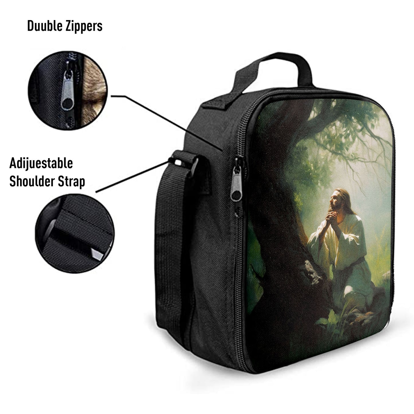 Jesus Praying In The Garden Painting Lunchbag, Jesus Lunch Bag, Christian Lunch Bag