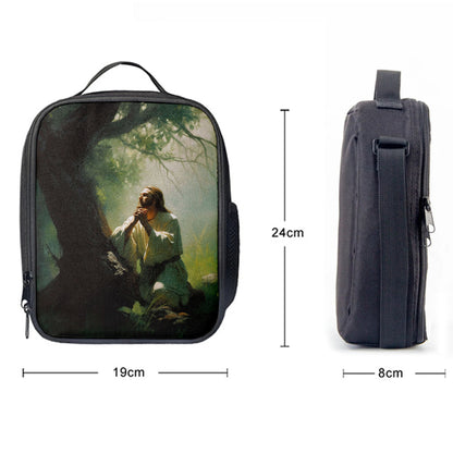 Jesus Praying In The Garden Painting Lunchbag, Jesus Lunch Bag, Christian Lunch Bag