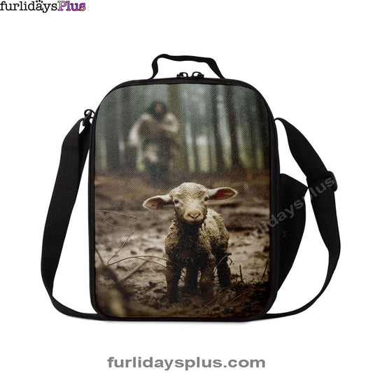 Jesus Running After a Lost Lamb, Jesus Lamb of God, Lunchbag, Christian Lunch Bag