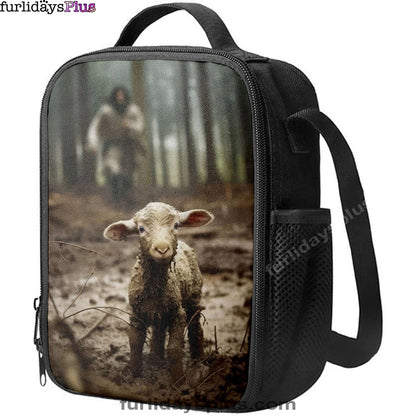 Jesus Running After a Lost Lamb, Jesus Lamb of God, Lunchbag, Christian Lunch Bag
