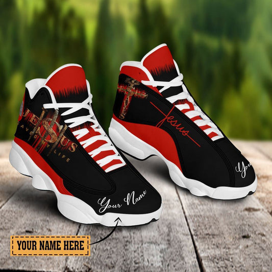 Jesus Saved My Life Custom Name Jd13 Shoes, Jesus Christ Shoes