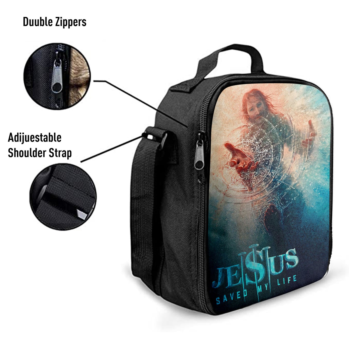 Jesus Saved My Life Hand Of God Christ Lunchbag, Jesus Christ Lunch Bag, Christian Lunch Bag