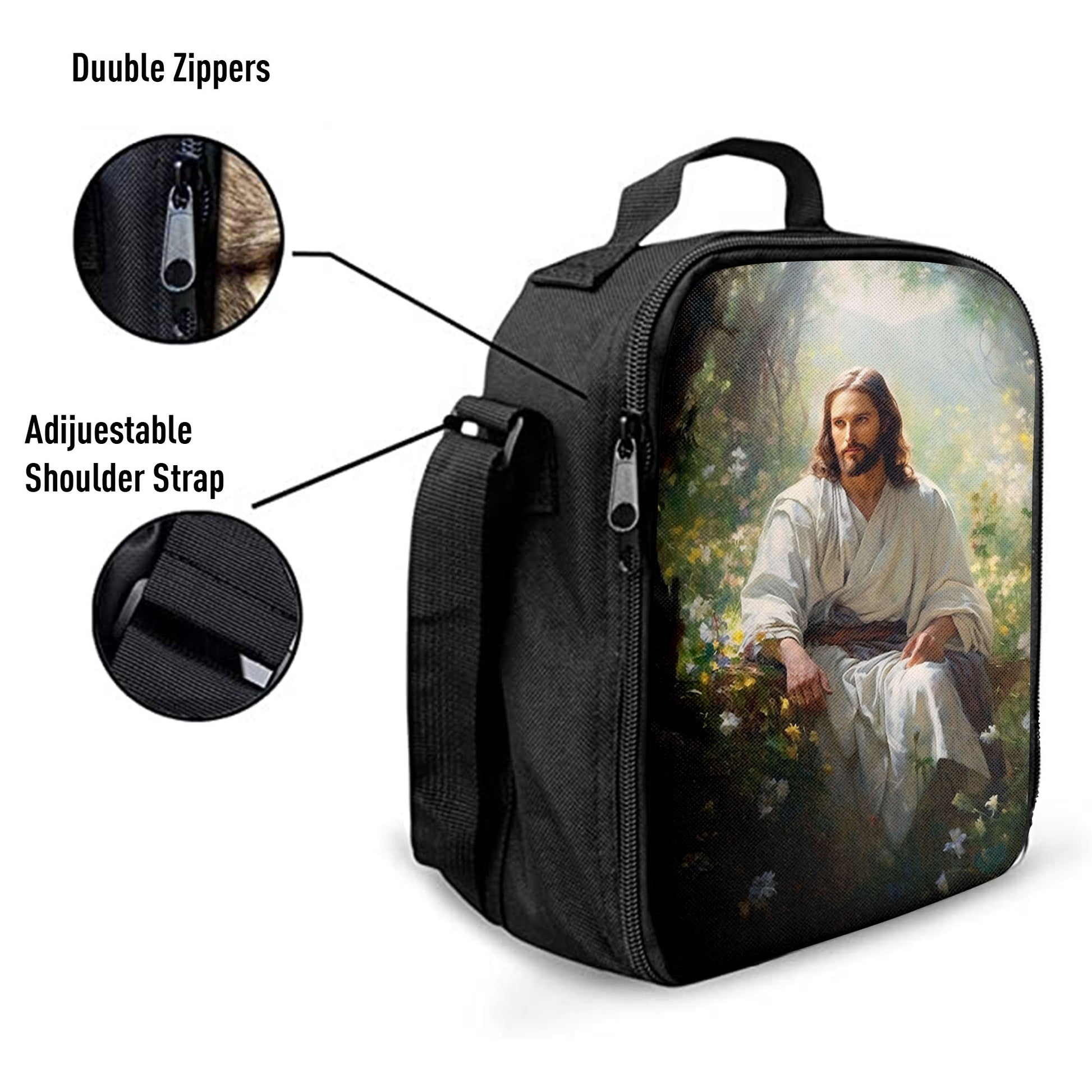 Jesus Sitting Down In The Forest Lunchbag, Jesus Lunch Bag, Christian Lunch Bag