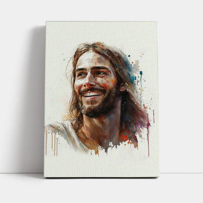 Jesus Smiling Canvas Pictures - Jesus Art Prints - Jesus Art - Christian Home Decor