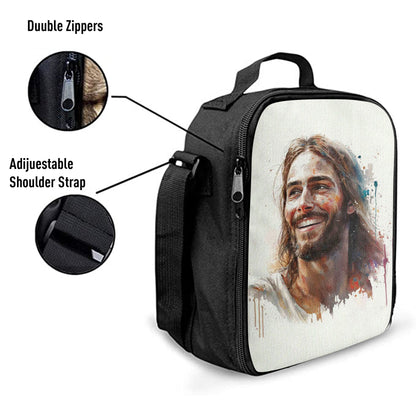 Jesus Smiling Lunch Bag, Jesus Lunch Bag, Jesus Art, Christian Lunchbag