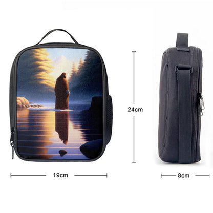 Jesus Standing On Water With Sun Shining Him Lunchbag, Religious Lunch Bag, Christian Lunch Bag
