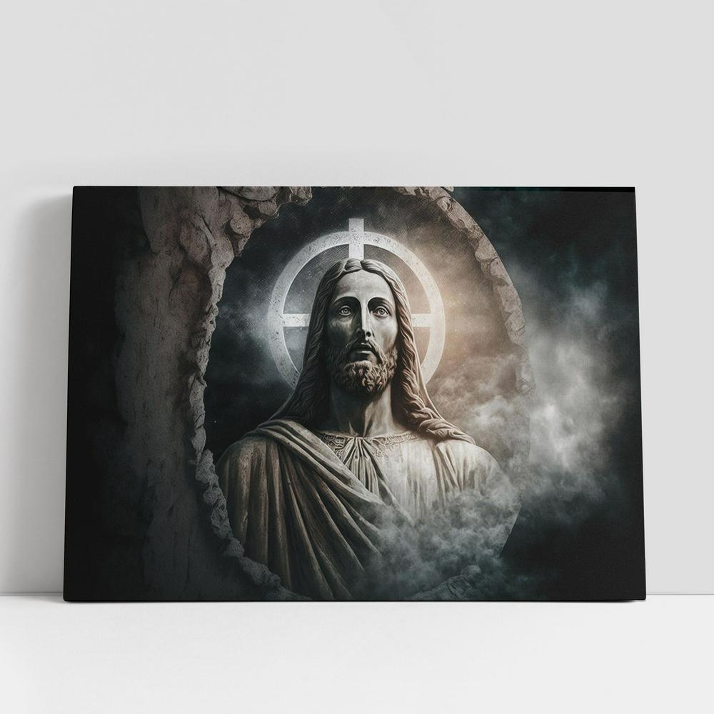 Jesus Stone Historical Religious Event Canvas Pictures, Faith Art, Christian Gifts Canvas Wall Art Decor