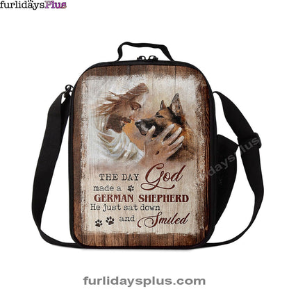 Jesus The Day God Made A German Shepherd Lunchbag, Christian Lunchbag, Religious Lunchbag