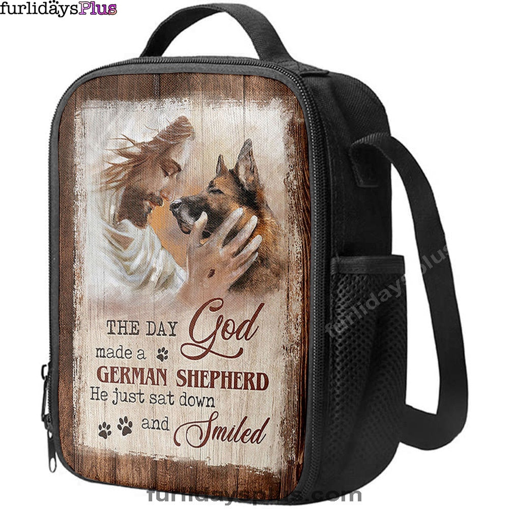 Jesus The Day God Made A German Shepherd Lunchbag, Christian Lunchbag, Religious Lunchbag
