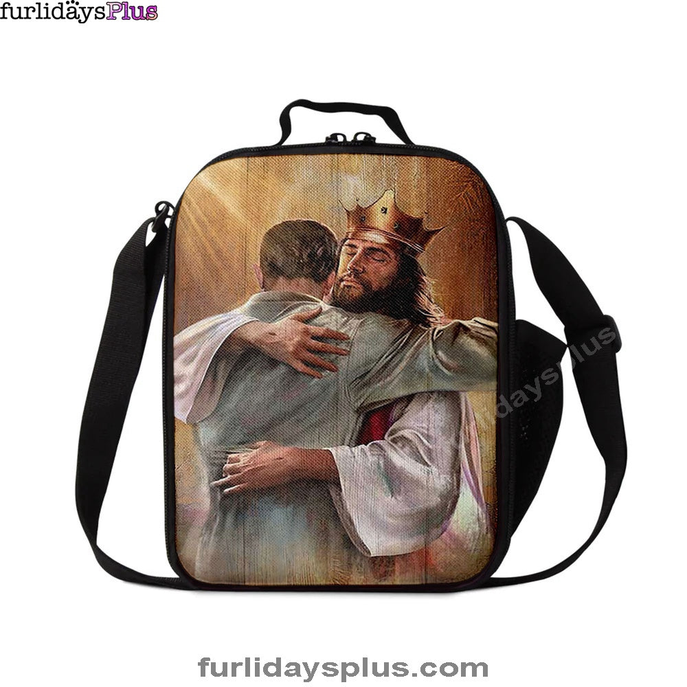 Jesus The King Lunchbag, A Heartwarming Hug From Jesus Lunchbag, Jesus Portrait Lunchbag, Christian Lunchbag