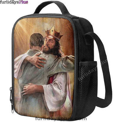 Jesus The King Lunchbag, A Heartwarming Hug From Jesus Lunchbag, Jesus Portrait Lunchbag, Christian Lunchbag