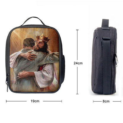 Jesus The King Lunchbag, A Heartwarming Hug From Jesus Lunchbag, Jesus Portrait Lunchbag, Christian Lunchbag
