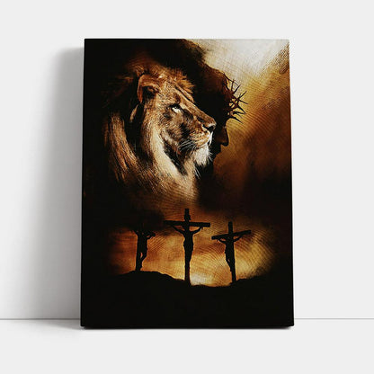 Jesus The Lion Of Judah Canvas - Jesus On The Cross Canvas - Christian Wall Art - Religious Home Decor