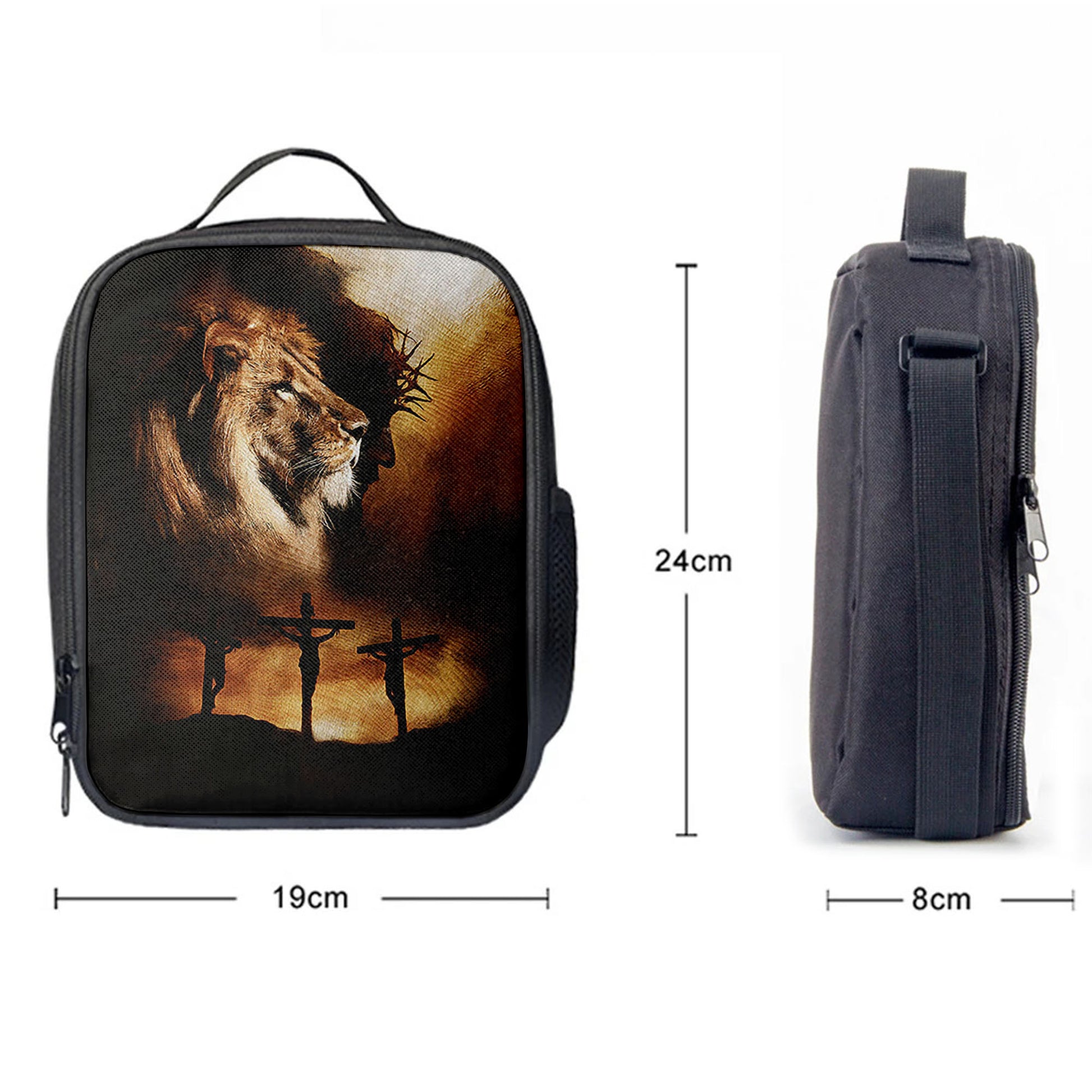 Jesus The Lion Of Judah Lunchbag, Jesus On The Cross Lunchbag, Christian Lunchbag, Religious Lunchbag