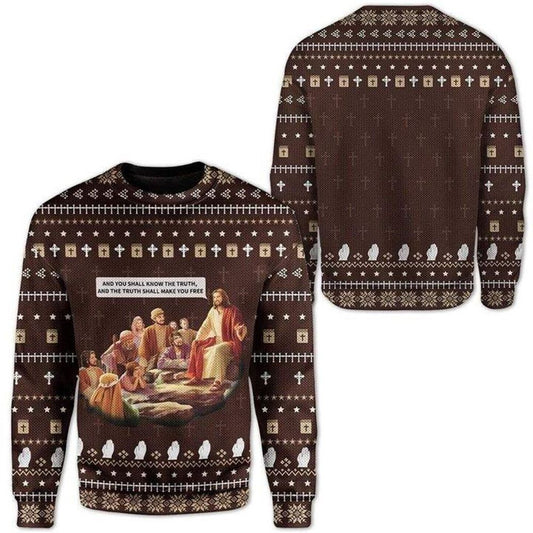 Jesus Ugly Christmas Sweater For Men & Women Adult, Sweater For Christian