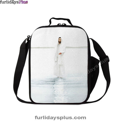 Jesus Walk On Water White Lunchbag, White Jesus Pictures, Christian Lunch Bag, Jesus Lunch Bag